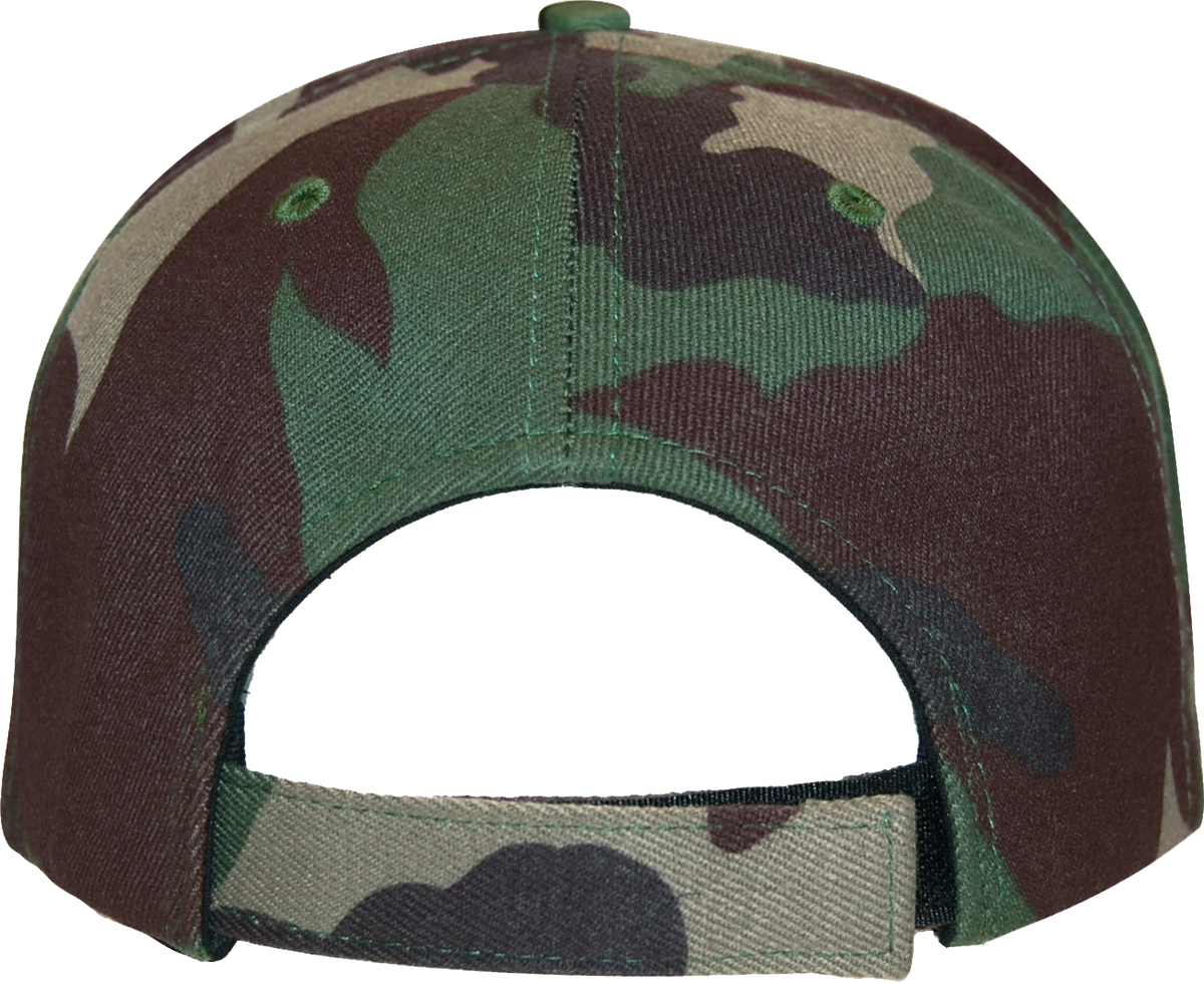 Woodland Camo 6 Panel Cap - KL100WC - CaliHeadwear