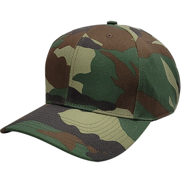 Woodland Camo 6 Panel Cap - KL100WC