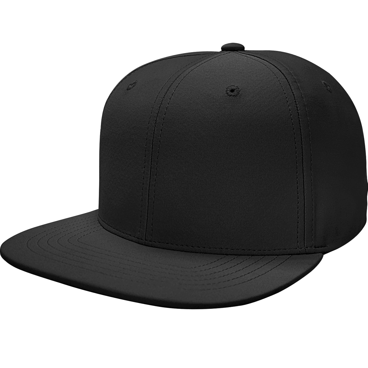 6 Panel Structured Performance Cap with Flat Bill- PR20