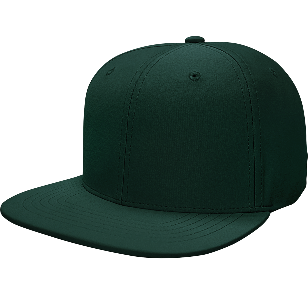 6 Panel Structured Performance Cap with Flat Bill- PR20